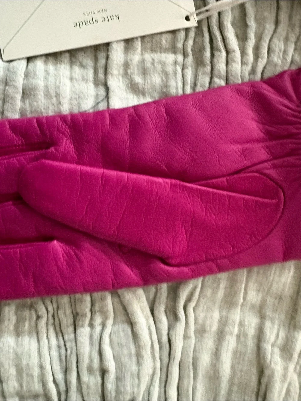 kate spade Hot Pink Leather Bow Gloves